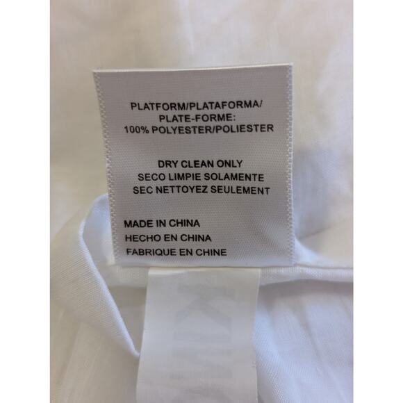 J. QUEEN, NEW YORK! GOLDEN CREAM SQUIGGLES & CONTRAST BAR DROP BEDSKIRT! SZ KG - Picture 6 of 9